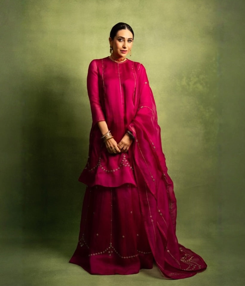 "Magenta Majesty – Elegant Ethnic Ensemble"