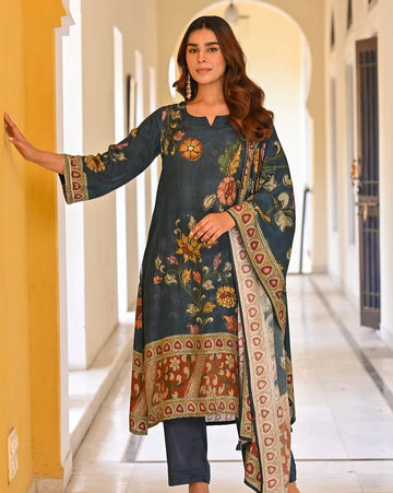 muslin printed kurta